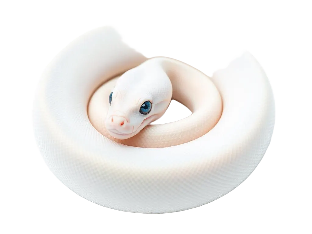 Blue-Eyed Leucistic Ball Python